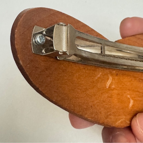 Handmade Wood Hair Barrette Clip Heart Wood No Glue, Screwed Into Wooden Heart - Picture 10 of 10